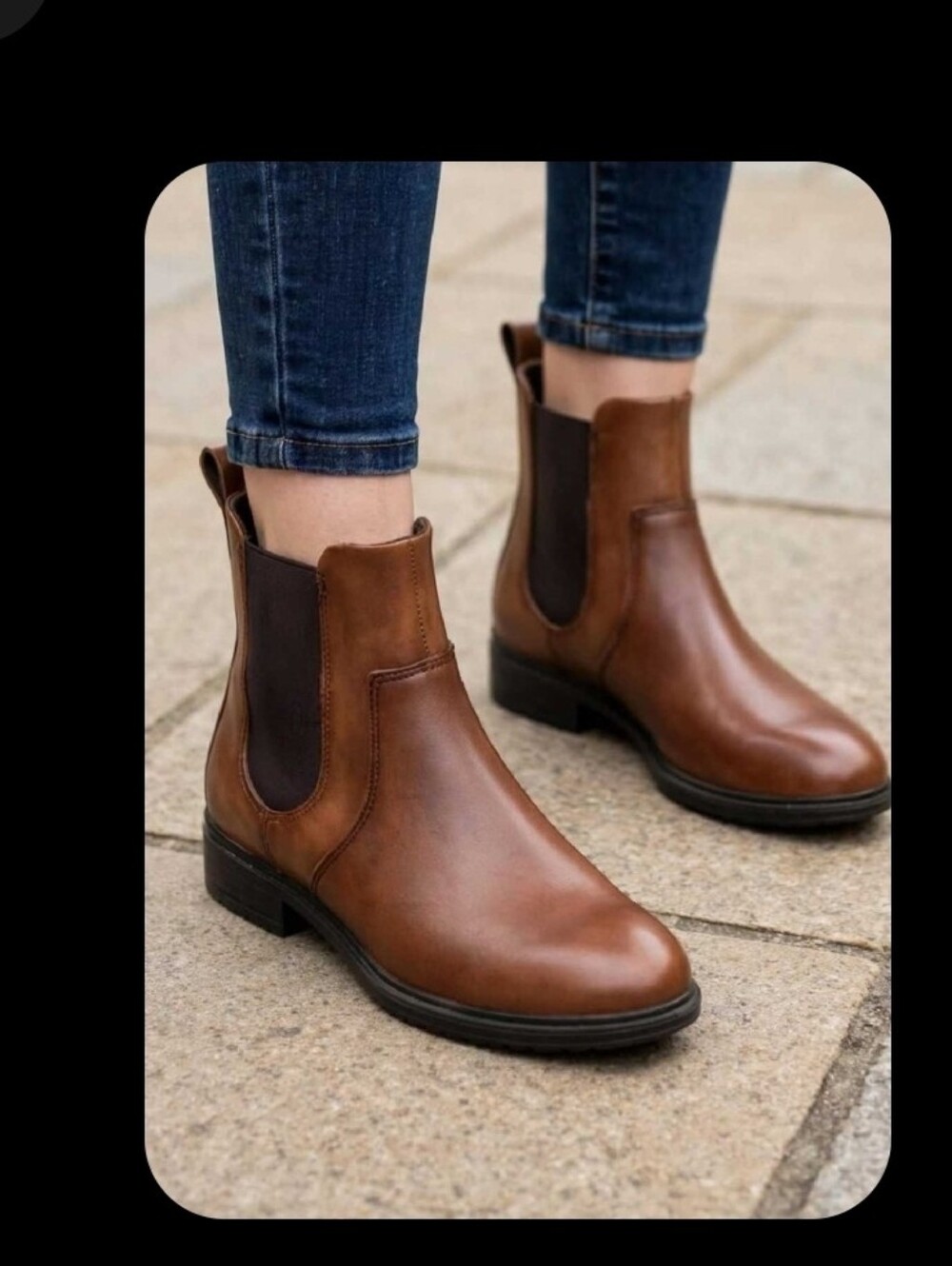 NEW ECCO Touch 15 B Leather Chelsea Boots Brown Cognac Women's Size 41 EU 10-10.